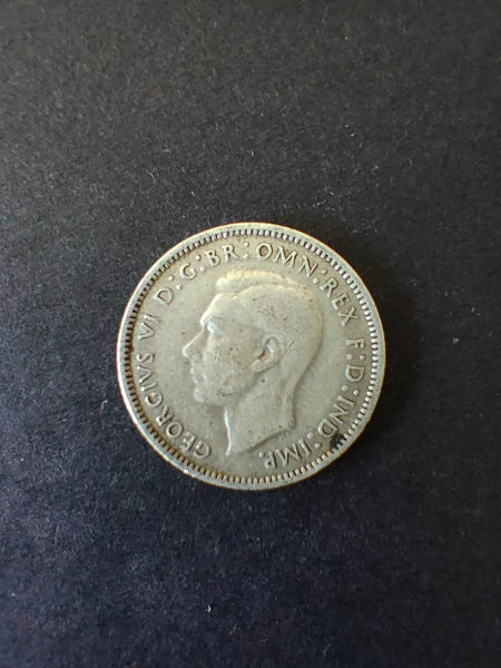Australia 1945 6d Sixpence Silver Coin Fine Condition