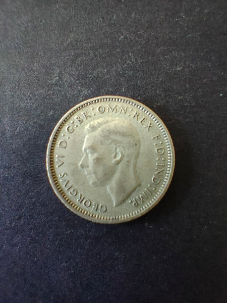 Australia 1946 6d Sixpence Silver Coin Fine Condition