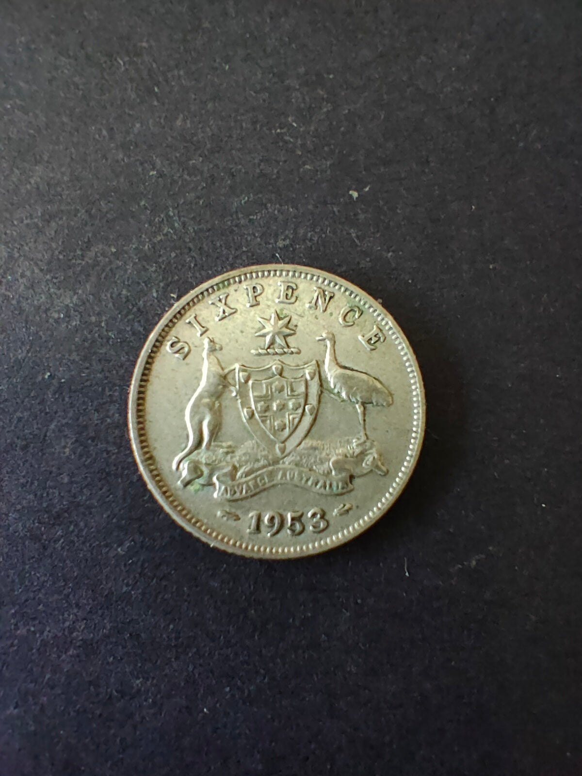 Australia 1953 6d Sixpence Silver Coin Fine Condition