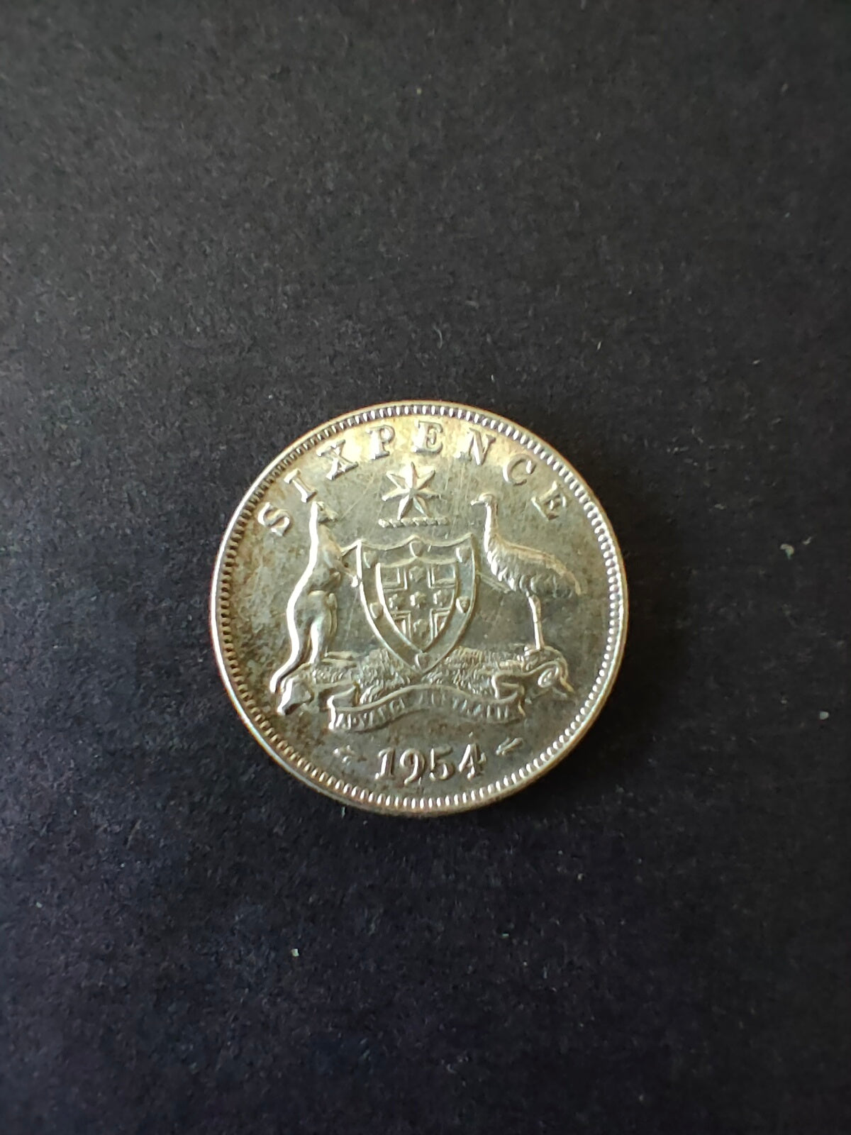 Australia 1954 6d Sixpence Silver Coin Fine Condition
