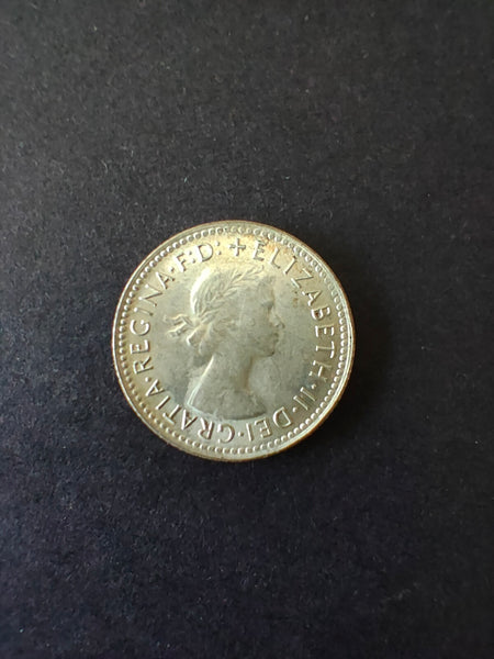 Australia 1958 6d Sixpence Silver Coin Fine Condition