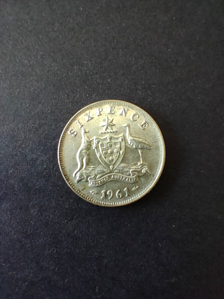 Australia 1961 Sixpence 6d Silver Coin Extremely Fine Condition