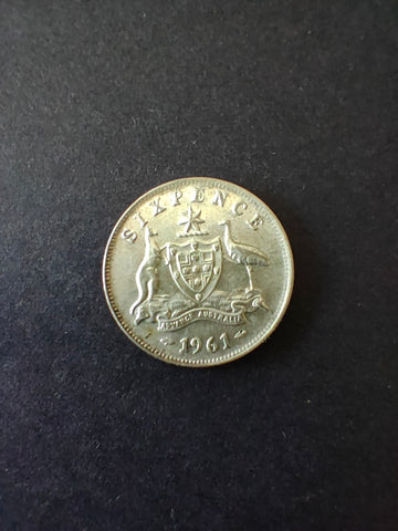 Australia 1961 Sixpence 6d Silver Coin Extremely Fine Condition