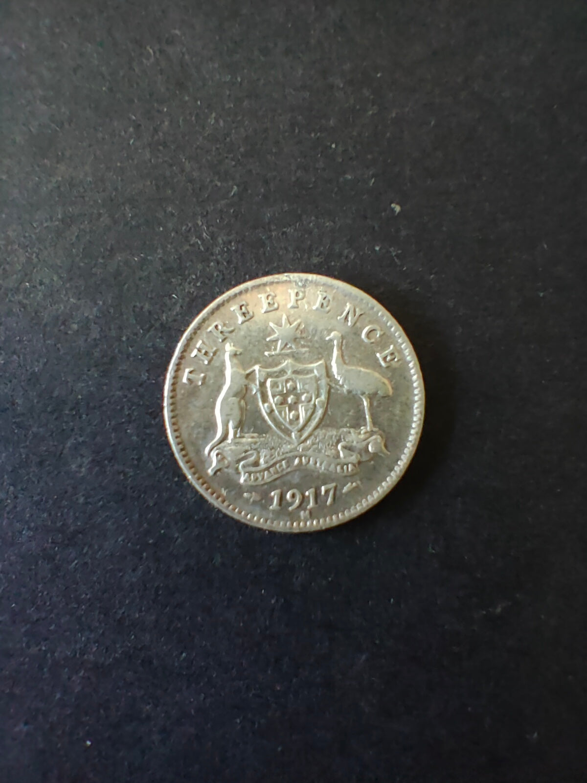Australia 1917 3d Threepence Silver Coin Fine Condition