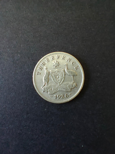 Australia 1926 3d Threepence Silver Coin Fine Condition