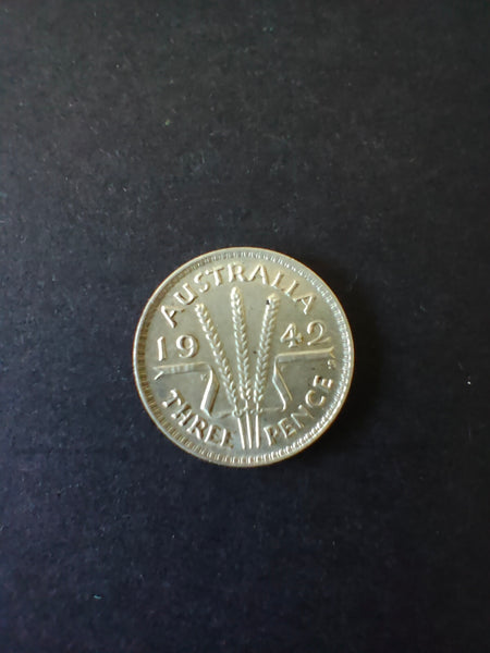 Australia 1942S 3d Threepence Silver Coin Fine Condition. San Francisco Mint
