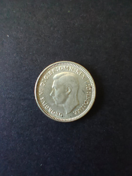 Australia 1942S 3d Threepence Silver Coin Fine Condition. San Francisco Mint