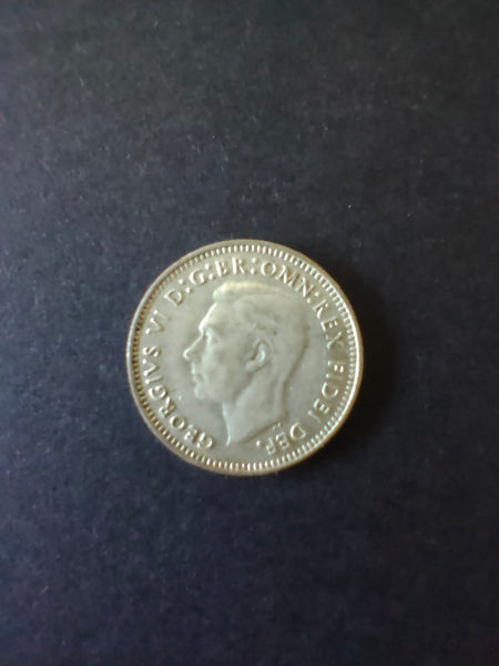 Australia 1952 3d Threepence Silver Coin Fine Condition