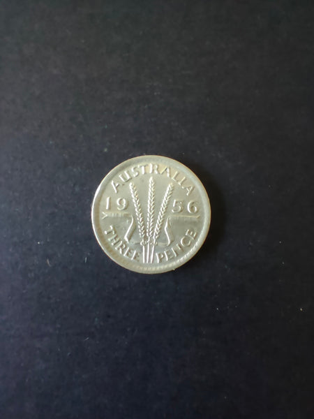 Australia 1956 3d Threepence Silver Coin Fine Condition