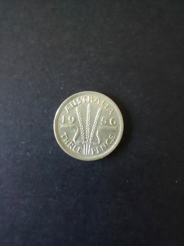 Australia 1956 3d Threepence Silver Coin Fine Condition