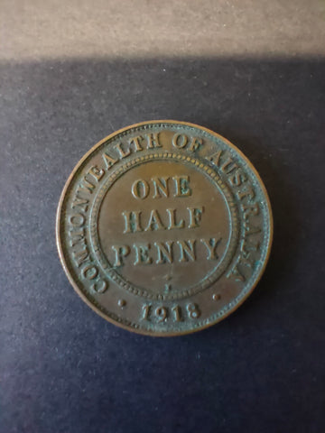 Australia 1918 1/2d Half Penny Fine Condition