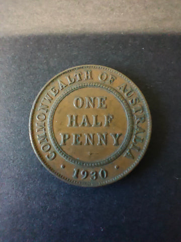 Australia 1930 1/2d Half Penny Fine Condition
