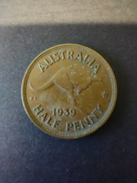 Australia 1939 1/2d Half Penny Kangaroo design Fine Condition scarce