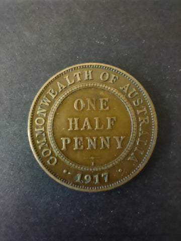 Australia 1917 1/2d Half Penny Fine Condition