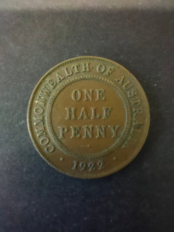 Australia 1922 1/2d Half Penny  Fine Condition