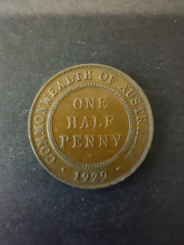 Australia 1929 1/2d Half Penny Fine Condition