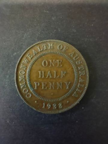 Australia 1933 1/2d Half Penny Fine Condition