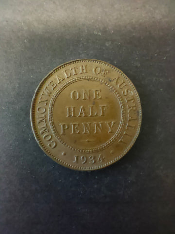 Australia 1934 1/2d Half Penny Fine Condition