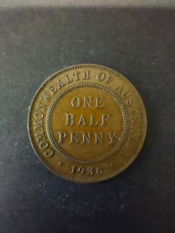 Australia 1936 1/2d Half Penny Fine Condition