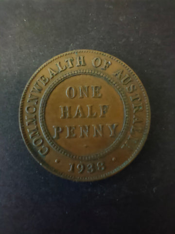 Australia 1938 1/2d Half Penny Good Circulated Condition