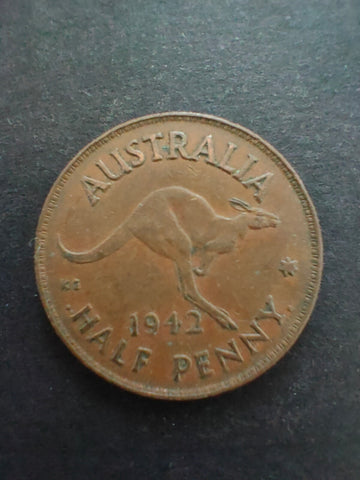 Australia 1942I 1/2d Half Penny Fine Condition. Bombay Mint