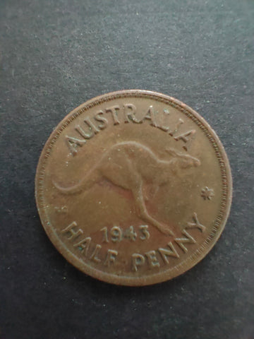 Australia 1943 1/2d Half Penny Fine Condition. Melbourne Mint