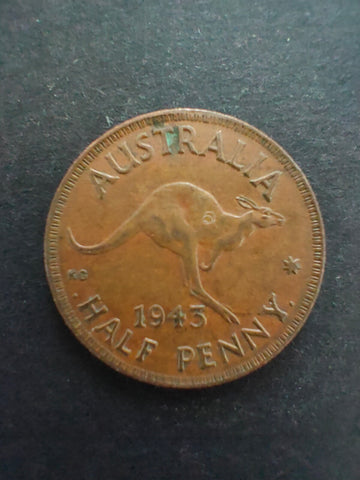 Australia 1943I 1/2d Half Penny Fine Condition. Bombay Mint