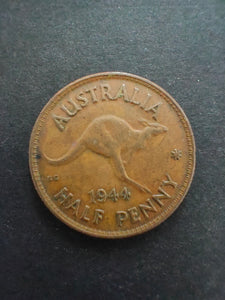 Australia 1944 1/2d Half Penny Fine Condition