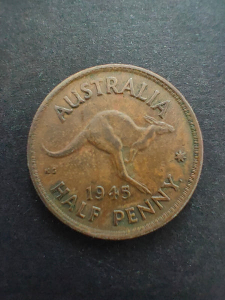 Australia 1945 1/2d Half Penny Fine Condition.  Melbourne Mint