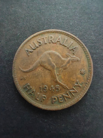 Australia 1945 1/2d Half Penny Fine Condition.  Melbourne Mint