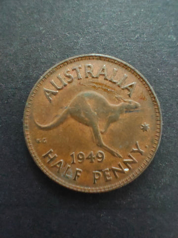 Australia 1949 1/2d Half Penny Fine Condition