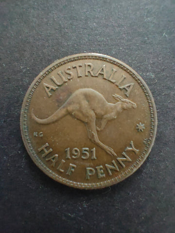 Australia 1951 1/2d Half Penny Fine Condition. Melbourne Mint