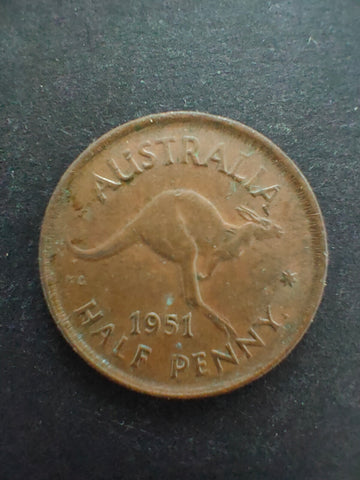 Australia 1951Y 1/2d Half Penny     Fine Condition. Perth Mint