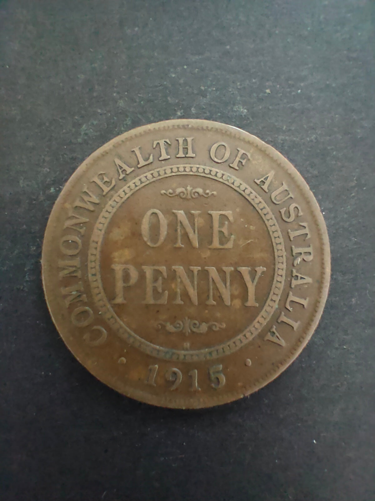 Australia 1915H 1d One Penny Fine Condition. Birmingham Mint