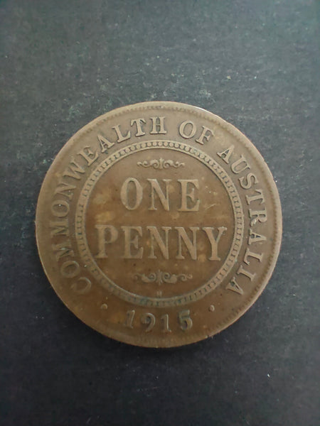 Australia 1915H 1d One Penny Fine Condition. Birmingham Mint