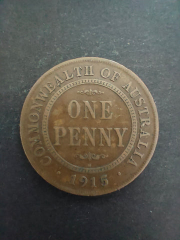 Australia 1915H 1d One Penny Fine Condition. Birmingham Mint