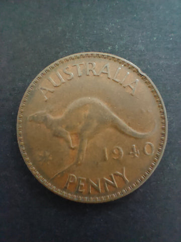 Australia 1940 K.G 1d One Penny Fine Circulated Condition