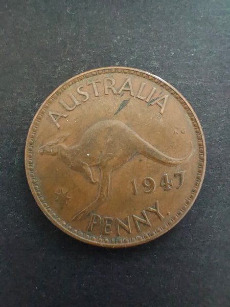 Australia 1947P 1d One Penny Fine Condition. Perth Mint
