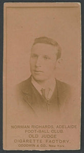 1887-89 Australian Football Card Old Judge Cigarettes Norman Richards Adelaide Extremely Rare