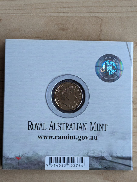 2012 Australia RAM $2 Remembrance Day Red Poppy C Mintmark Coloured Coin in RAM Folder
