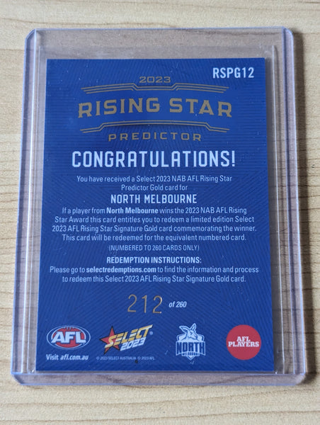 2023 AFL Select North Melbourne Harry Sheezel Rising Star Redemption