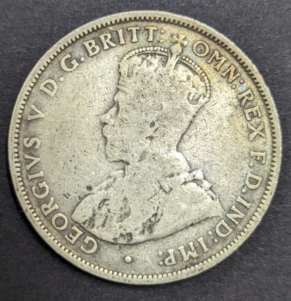 Australia 1914 2/- Florin Silver Coin Very Good Condition