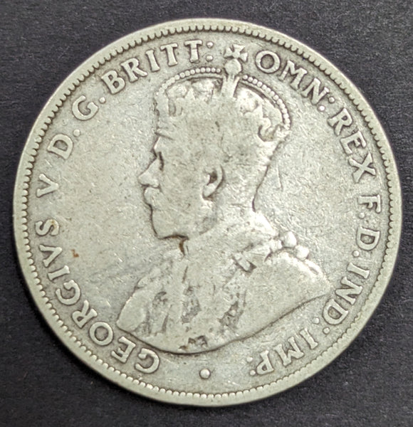 Australia 1914H 2/- Florin Silver Coin Good Condition