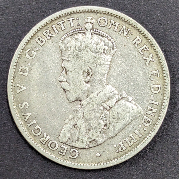 Australia 1921 2/- Florin Silver Coin Fine Condition