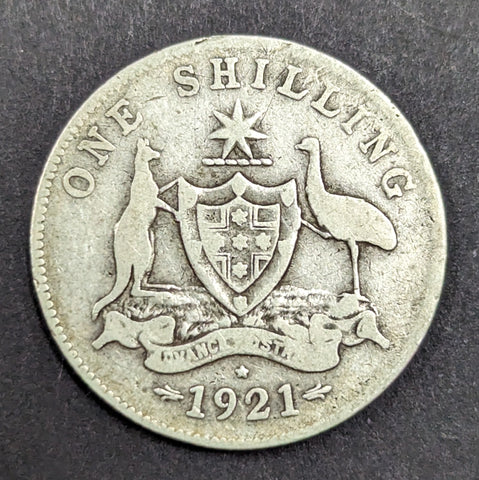 Australia 1921 1/- One Shilling silver coin Very Good Condition