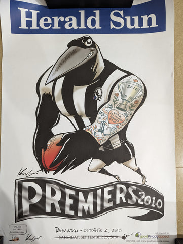 2010 AFL Collingwood Football Club Weg Premiership Poster
