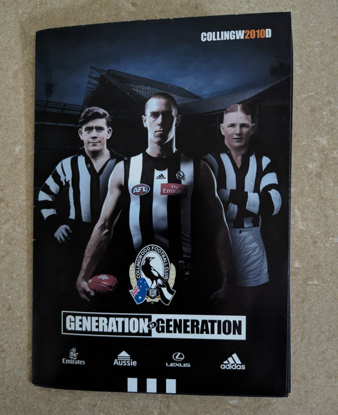 2010 AFL Collingwood Side by Side Club Pamphlet Poster Premiership Year