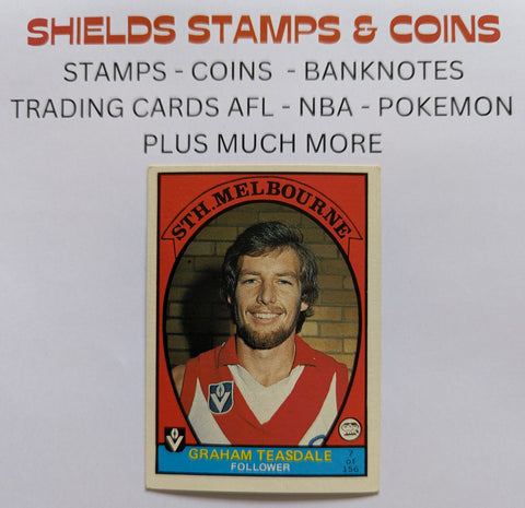 1978 VFL Football Scanlens Card  7 Graham Teasdale South Melbourne