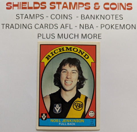 1978 VFL Football Scanlens Card 18 Noel Jenkinson Richmond