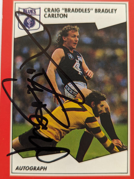 Scanlens Stimorol Card Craig Bradley Carlton Football Club Hand Signed